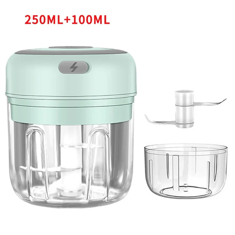 Omaressential Electric Food Chopper - USB Rechargeable Vegetable Cutter and Garlic Grinder