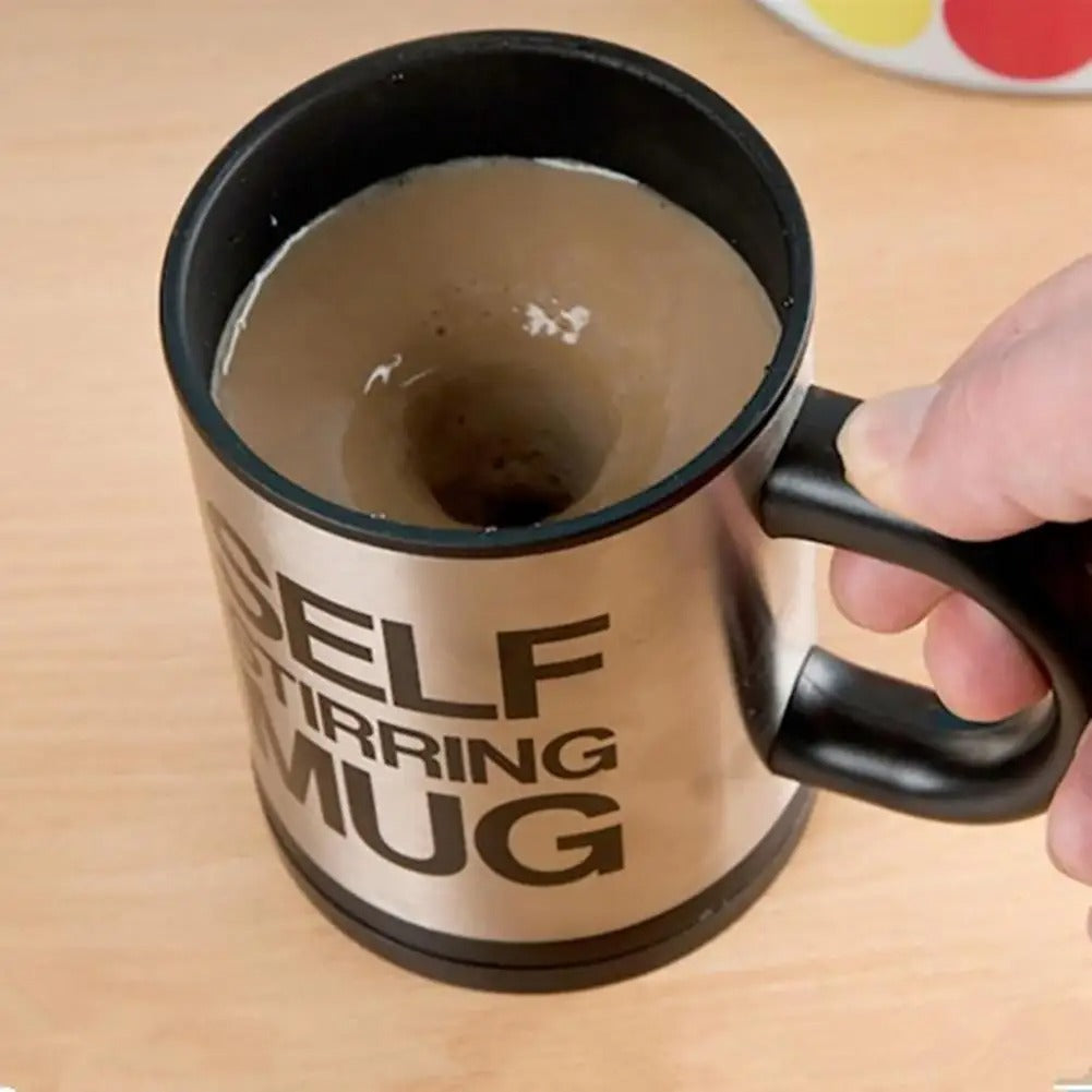 Omaressential Electric Auto Stirring Mug 400ML - Self Mixing Stainless Steel Cup for Tea, Coffee, Milk, and Protein Drinks