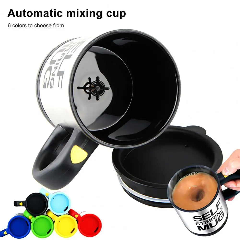 Omaressential Electric Auto Stirring Mug 400ML - Self Mixing Stainless Steel Cup for Tea, Coffee, Milk, and Protein Drinks