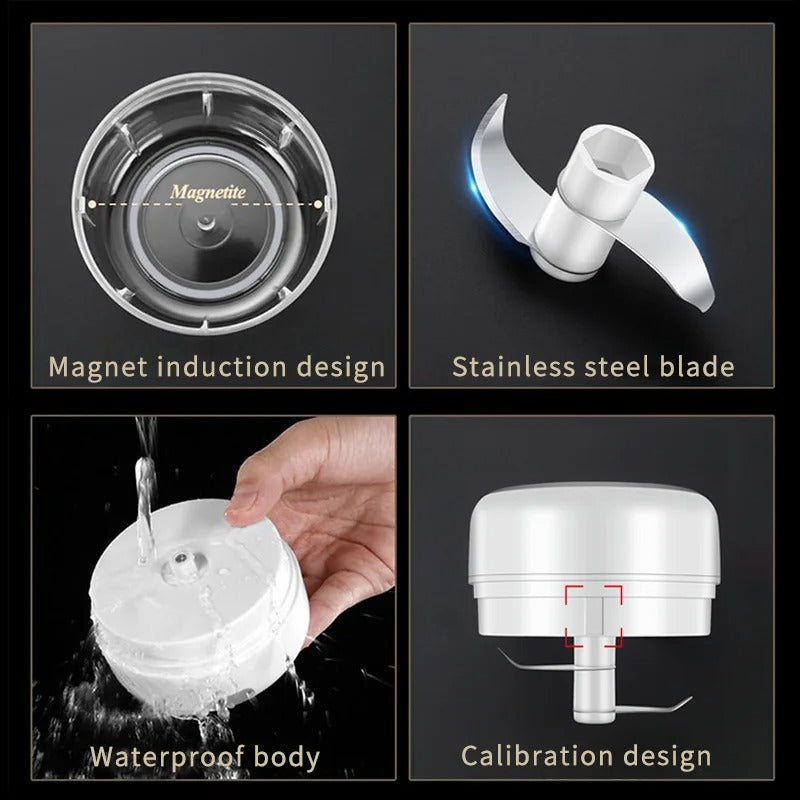 Omaressential Electric Food Chopper - USB Rechargeable Vegetable Cutter and Garlic Grinder