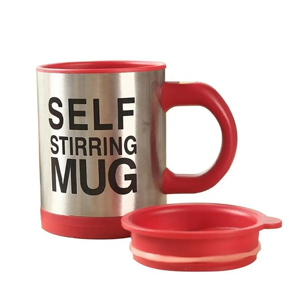 Omaressential Electric Auto Stirring Mug 400ML - Self Mixing Stainless Steel Cup for Tea, Coffee, Milk, and Protein Drinks