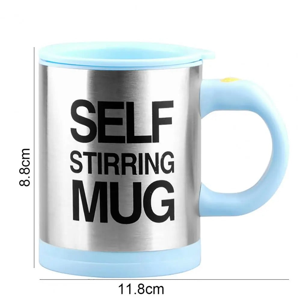 Omaressential Electric Auto Stirring Mug 400ML - Self Mixing Stainless Steel Cup for Tea, Coffee, Milk, and Protein Drinks