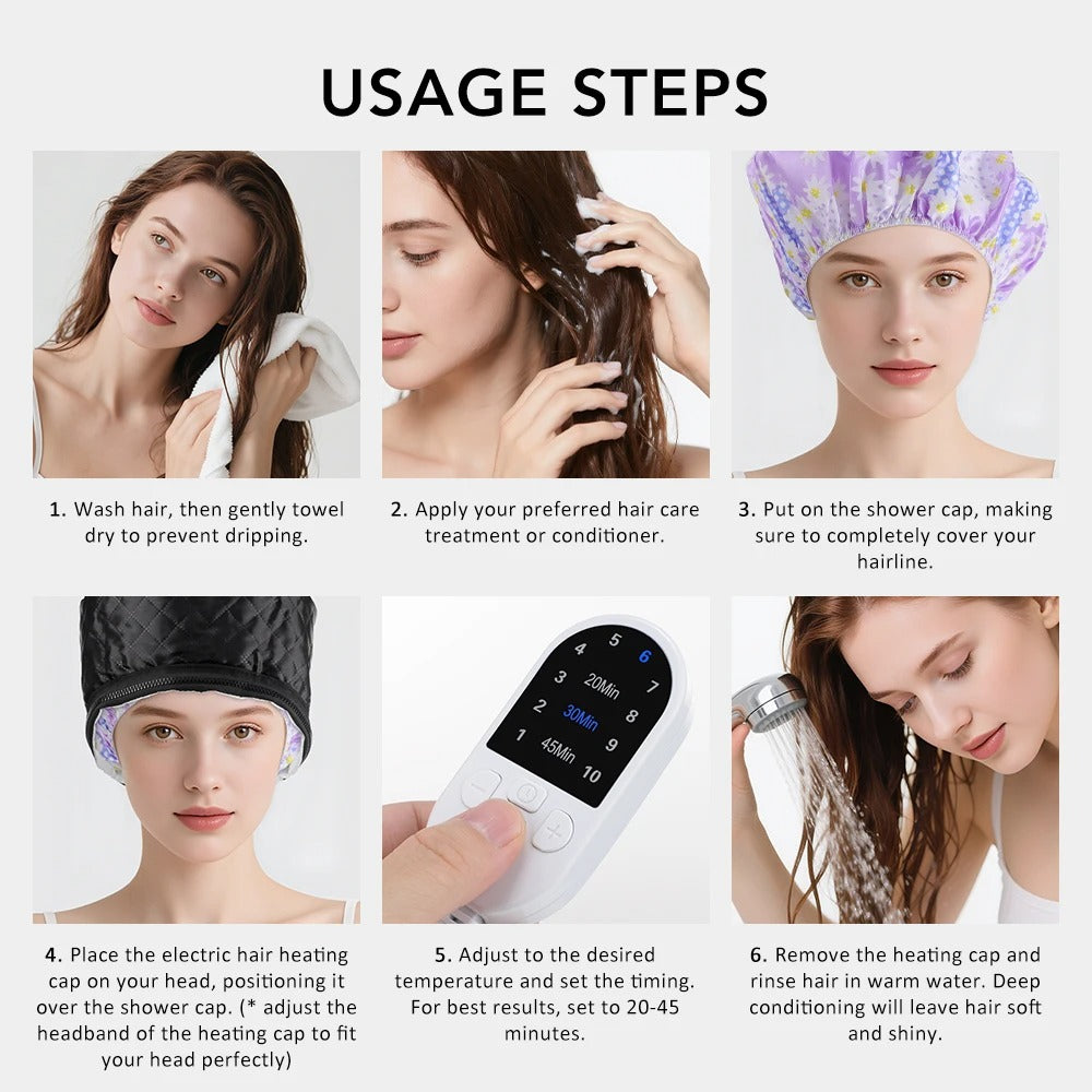 Omaressential SilkSteam Hair Therapy Cap for Salon-Quality Hair Spa at Home